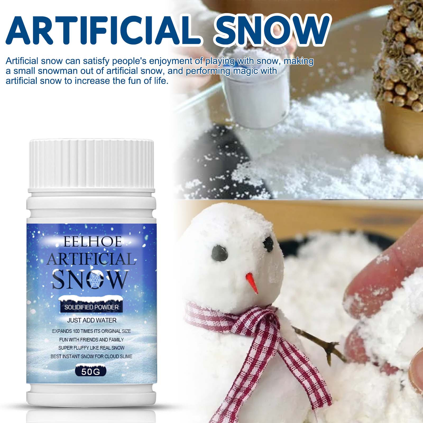Tiitstoy Artificial Snow and Snow, Winter, Indoor Shooting, Setting, Window  Decoration, Fake Snowflakes 50G